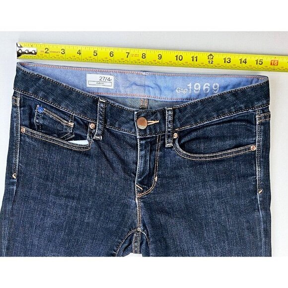 Gap 1969 27X33 Womens Curvy Blue Denim Size 27/4R 5 Pocket Jeans Cotton Elastane - Picture 2 of 12